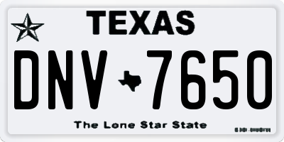 TX license plate DNV7650