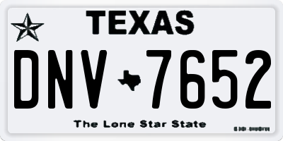 TX license plate DNV7652