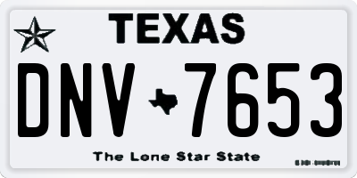 TX license plate DNV7653