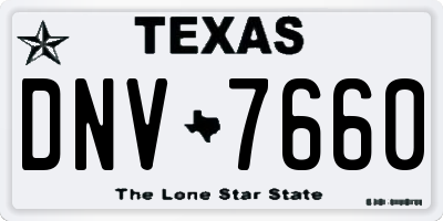 TX license plate DNV7660