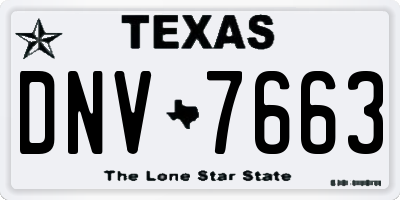 TX license plate DNV7663