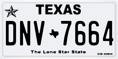 TX license plate DNV7664