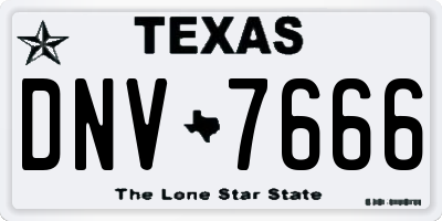 TX license plate DNV7666