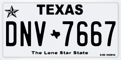 TX license plate DNV7667