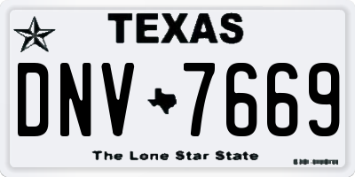 TX license plate DNV7669