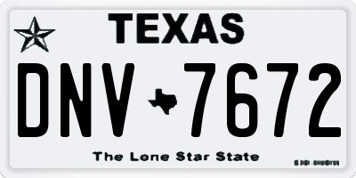 TX license plate DNV7672