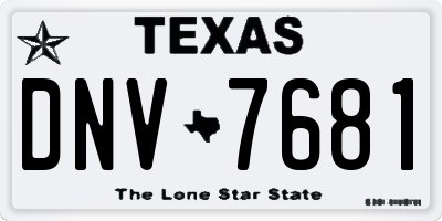 TX license plate DNV7681