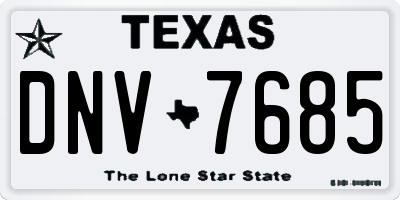 TX license plate DNV7685