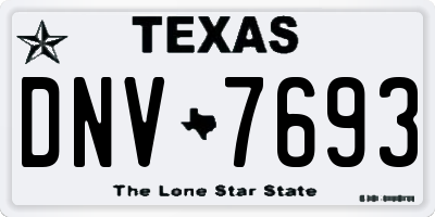 TX license plate DNV7693