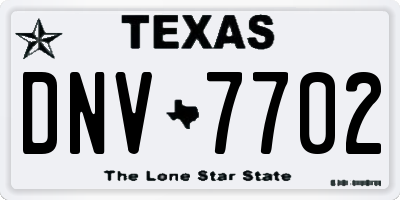 TX license plate DNV7702