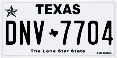 TX license plate DNV7704