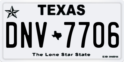 TX license plate DNV7706