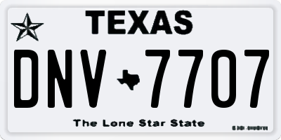 TX license plate DNV7707
