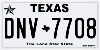 TX license plate DNV7708