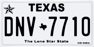 TX license plate DNV7710