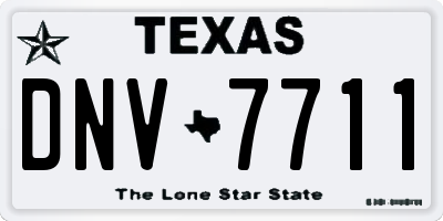 TX license plate DNV7711