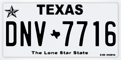 TX license plate DNV7716