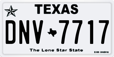 TX license plate DNV7717