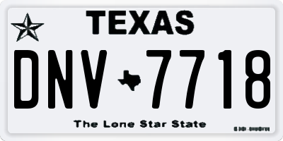 TX license plate DNV7718