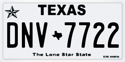 TX license plate DNV7722