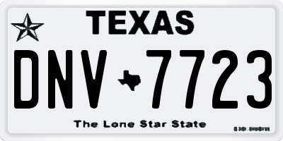TX license plate DNV7723