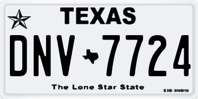 TX license plate DNV7724