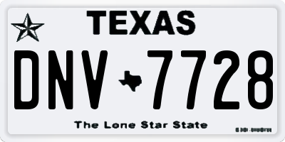 TX license plate DNV7728
