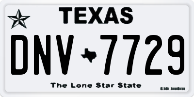 TX license plate DNV7729