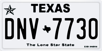 TX license plate DNV7730