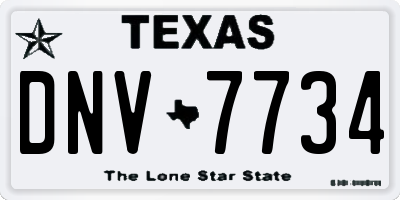 TX license plate DNV7734
