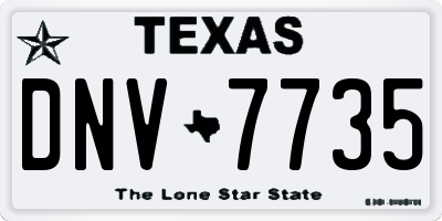 TX license plate DNV7735