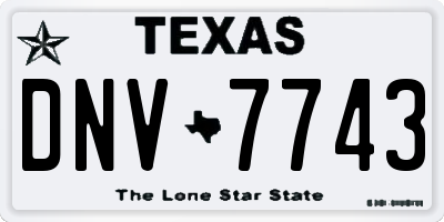 TX license plate DNV7743