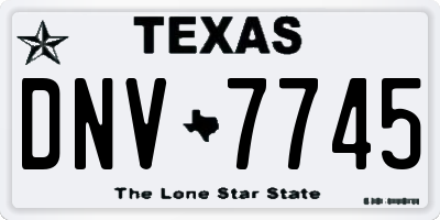 TX license plate DNV7745