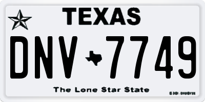 TX license plate DNV7749