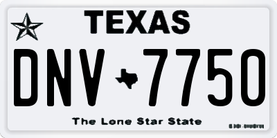 TX license plate DNV7750
