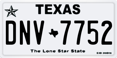 TX license plate DNV7752