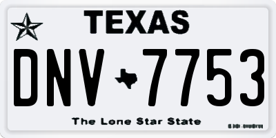 TX license plate DNV7753