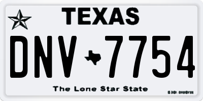 TX license plate DNV7754