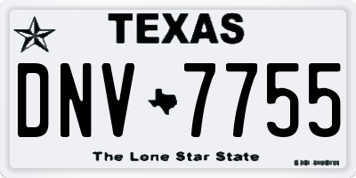 TX license plate DNV7755