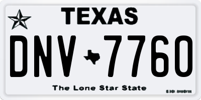 TX license plate DNV7760