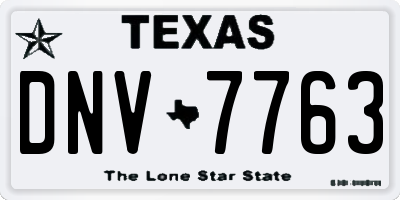TX license plate DNV7763