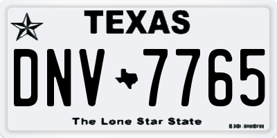 TX license plate DNV7765