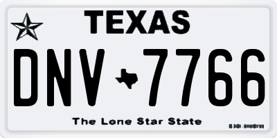 TX license plate DNV7766