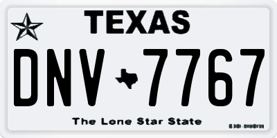 TX license plate DNV7767
