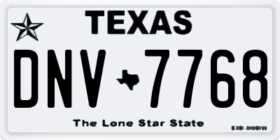 TX license plate DNV7768