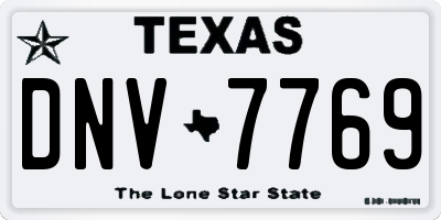 TX license plate DNV7769
