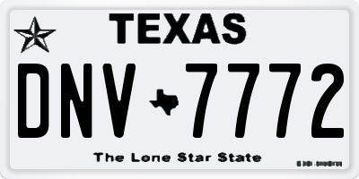 TX license plate DNV7772