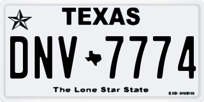 TX license plate DNV7774