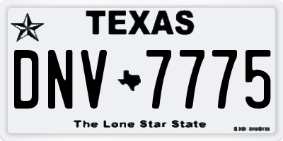 TX license plate DNV7775