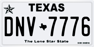 TX license plate DNV7776